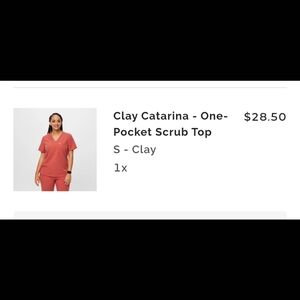 Clay Catarina - One-Pocket Scrub Top S - Clay